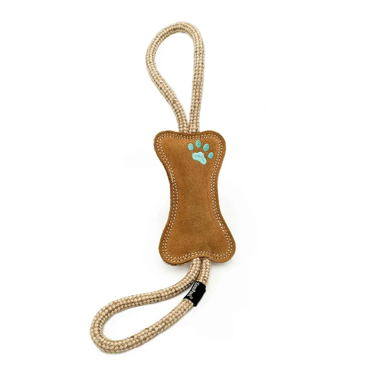 ZippyPaws ecoZippy Jute RopeTugz Dog Toy - Bone