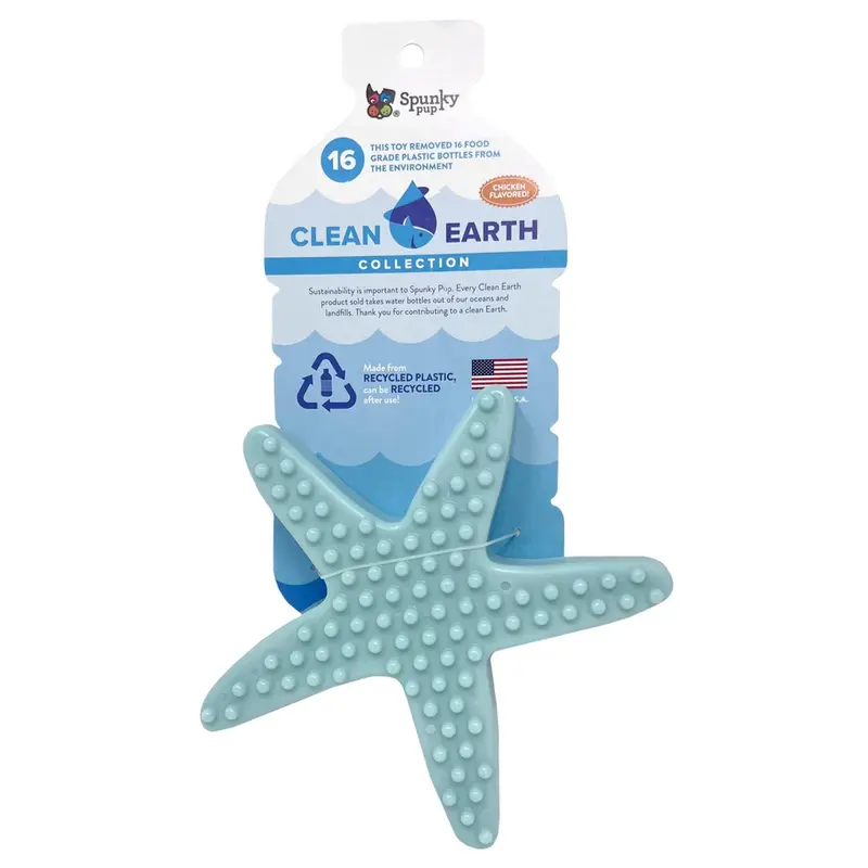 Spunky Pup Clean Earth Recycled Chew Dog Toy - Starfish