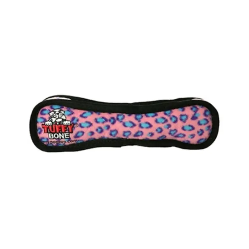 Tuffy Ultimate Bone Dog Toy - Pink Leopard