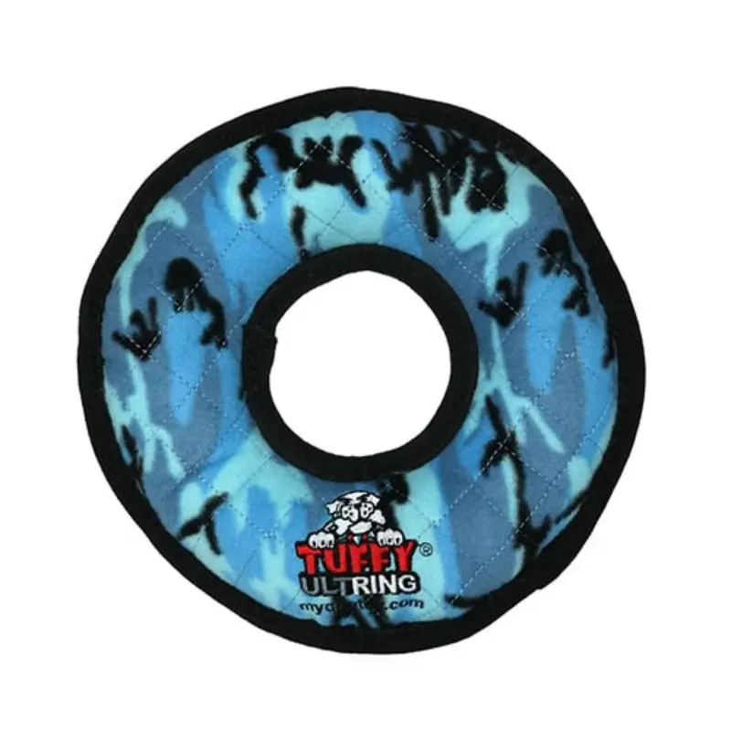Tuffy Ultimate Ring Dog Toy - Camo Blue