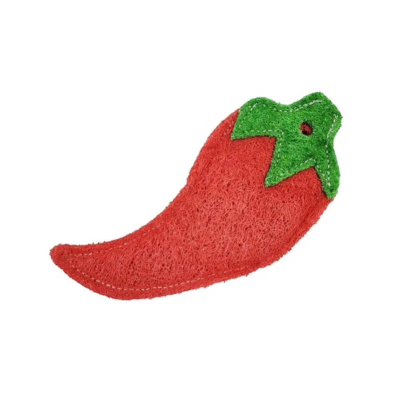 Hip Doggie Loofah Dental Dog Toy - Chili Pepper
