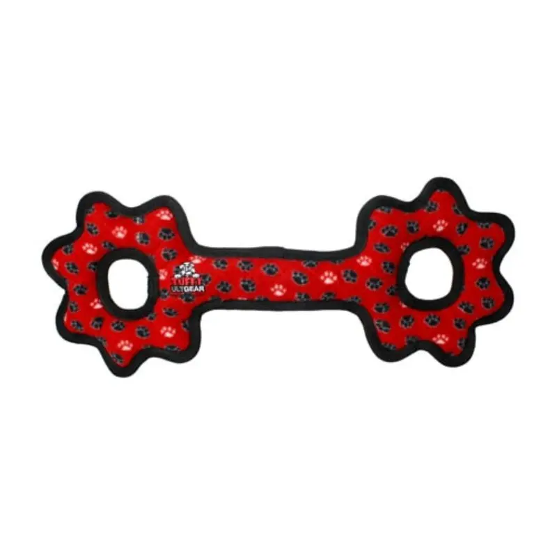 Tuffy Ultimate Tug-O-Gear Dog Toy - Red Paw Prints