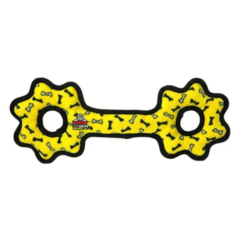 Tuffy Ultimate Tug-O-Gear Dog Toy - Yellow Bones