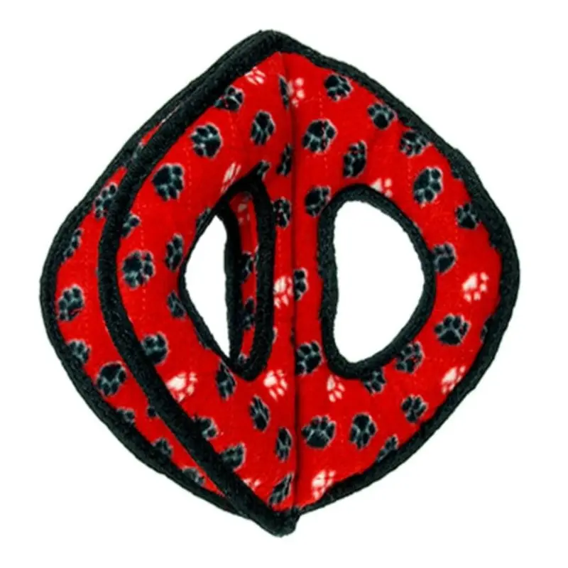 Tuffy Ultimate 3-Way Ring Dog Toy - Red Paw Prints