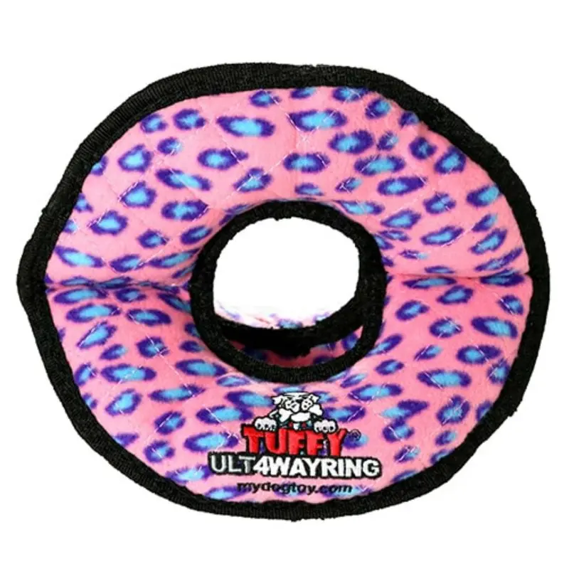 Tuffy Ultimate 4-Way Ring Dog Toy - Pink Leopard