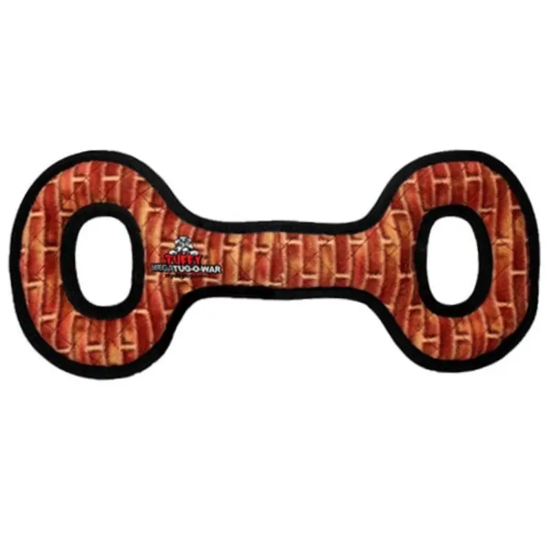 Tuffy Mega Tug Oval Dog Toy - Brick Print