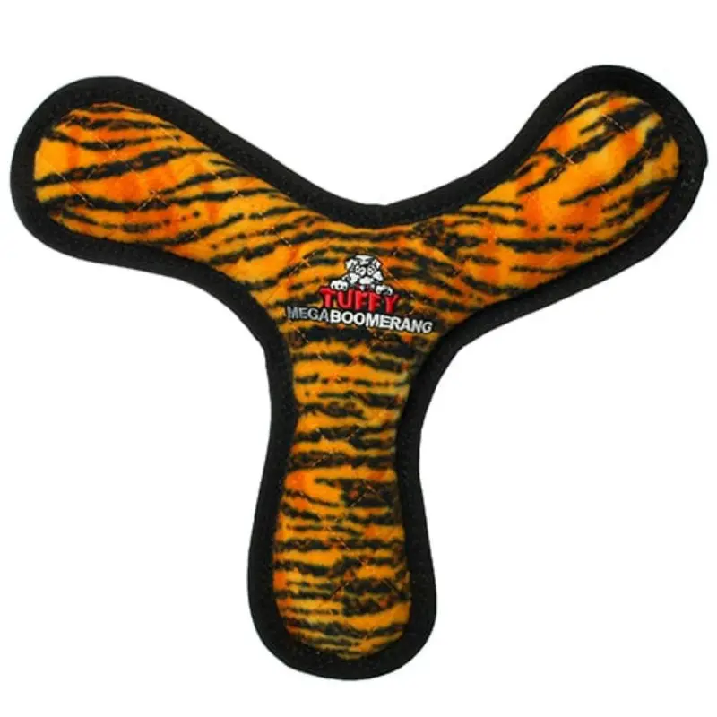 Tuffy Mega Boomerang Dog Toy - Tiger Print