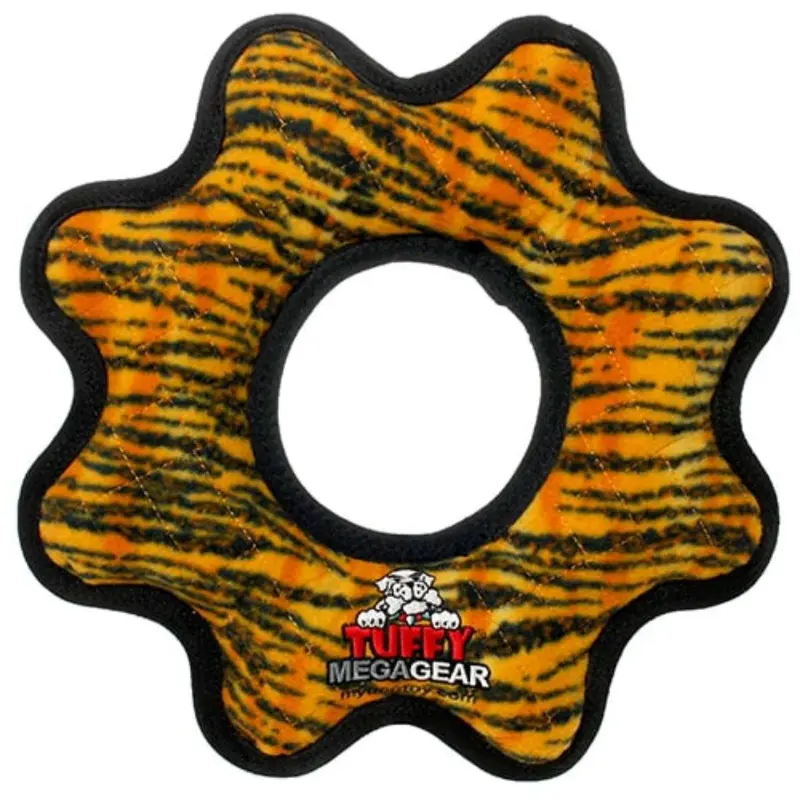 Tuffy Mega Gear Ring Dog Toy - Tiger Print