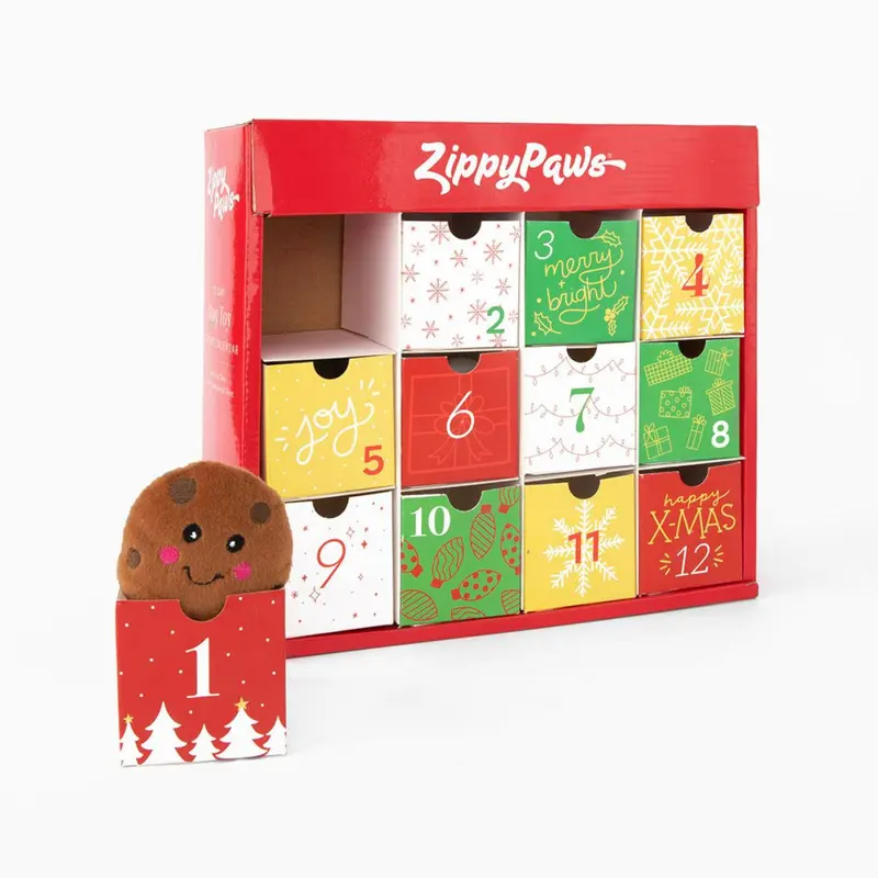 ZippyPaws Advent Calendar with 12 Miniz Dog Toys