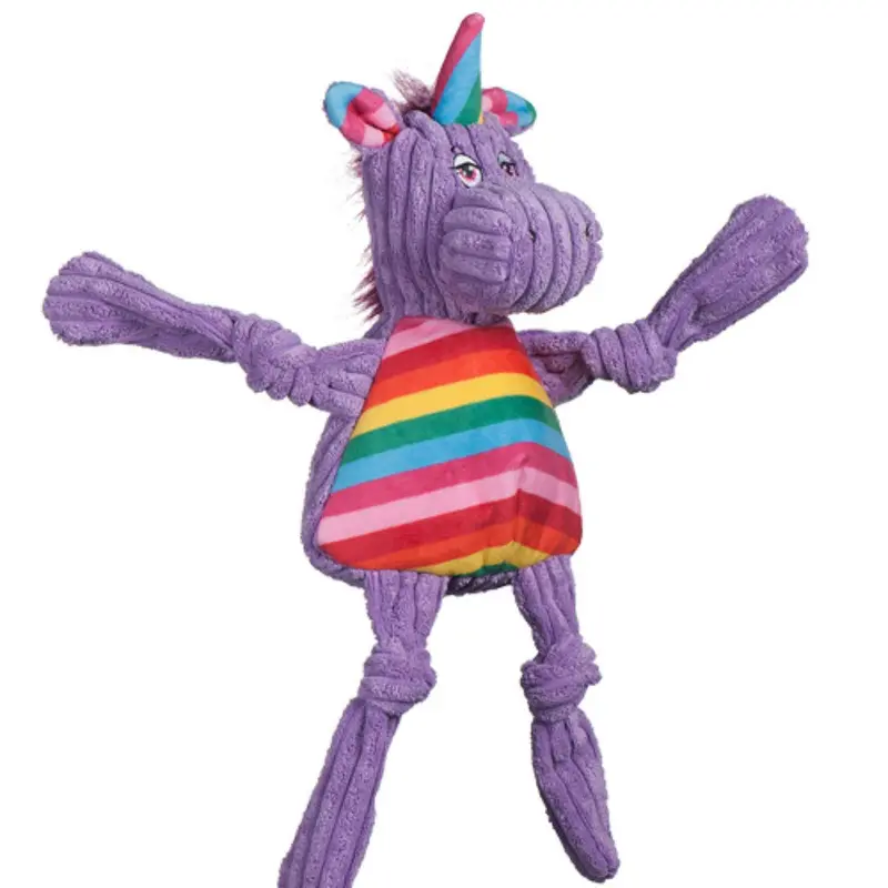 HuggleHounds Rainbow Knottie Dog Toy - Unicorn