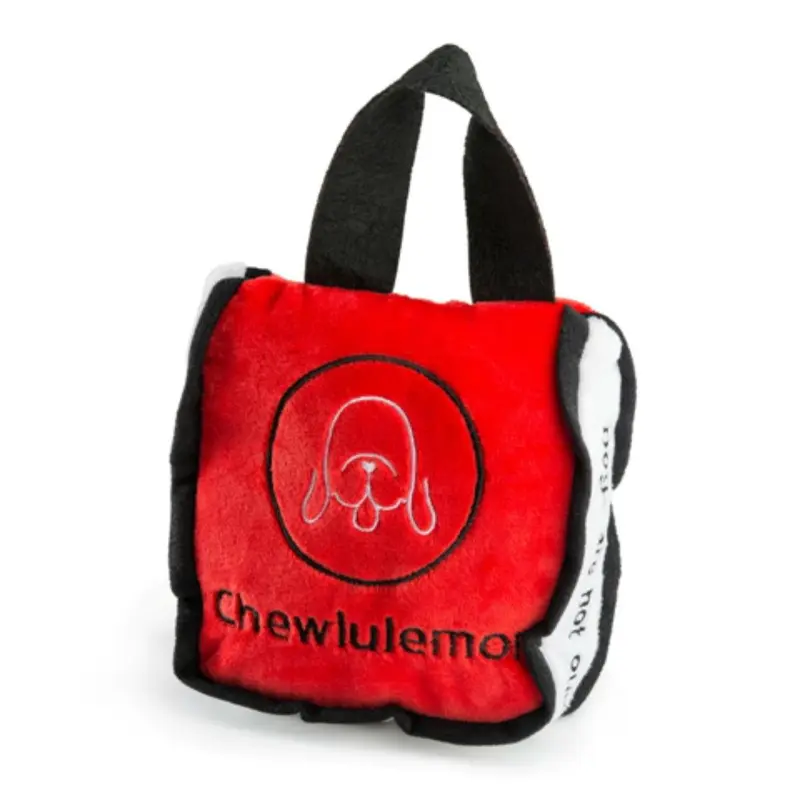 Haute Diggity Dog Chewlulemon Bag Plush Dog Toy - Red