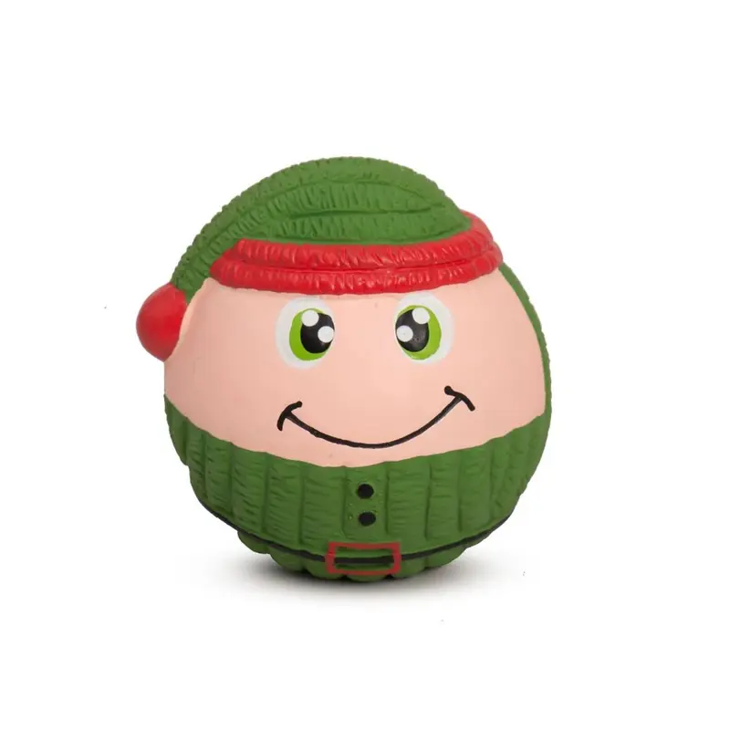 HuggleHounds Holiday Ruff-Tex Dog Toy - Eli Elf Ball