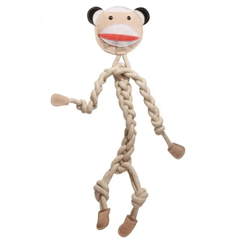 HuggleHounds Rope Knotties Dog Toy - Sock Monkey