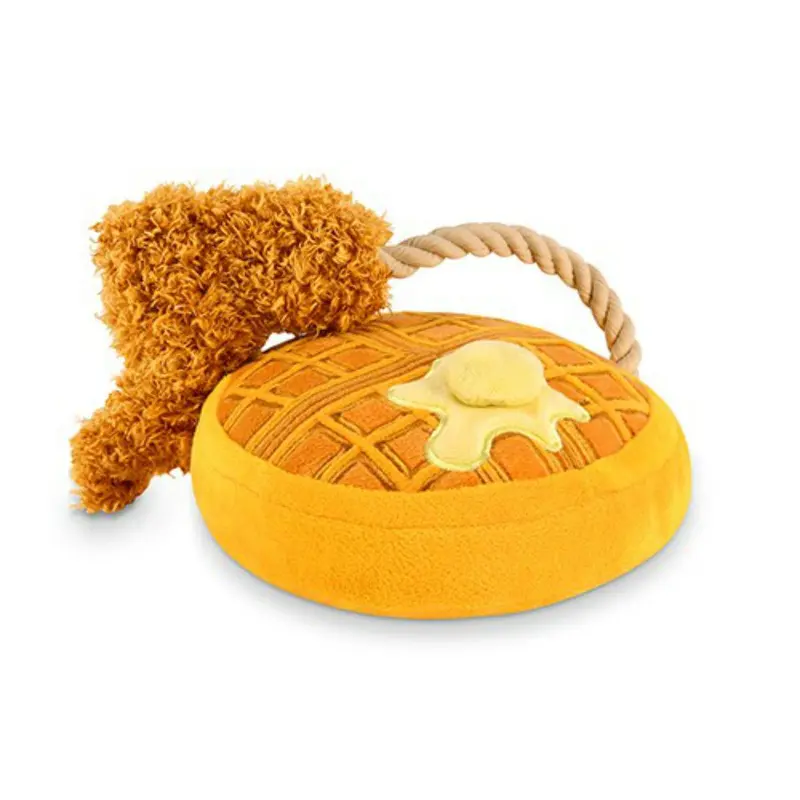 P.L.A.Y. Barking Brunch Dog Toy - Chicken & Waffles