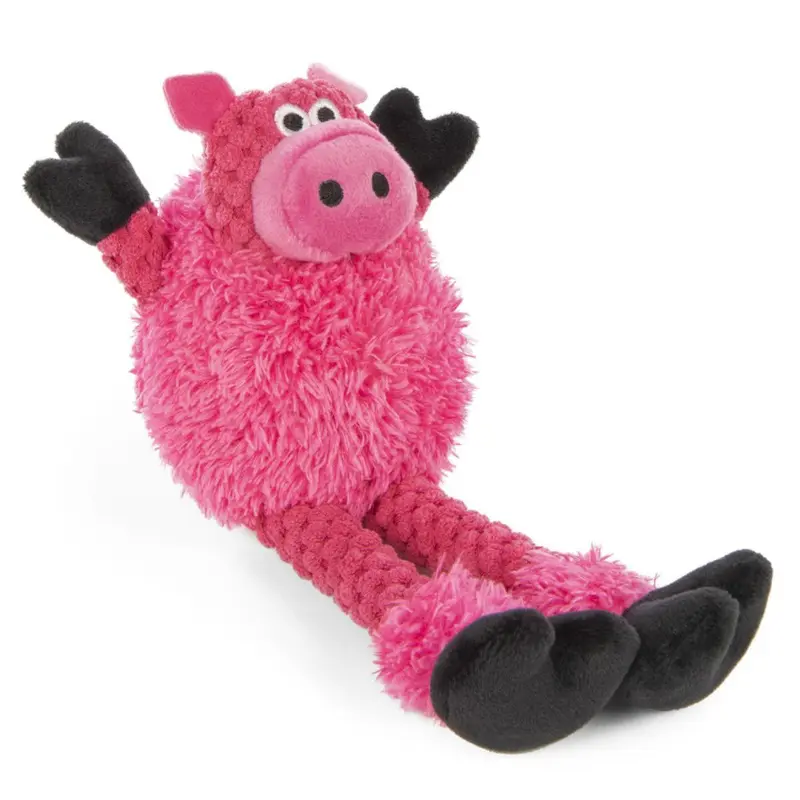 goDog Just for Me Checkers Skinny Dog Toy - Pig