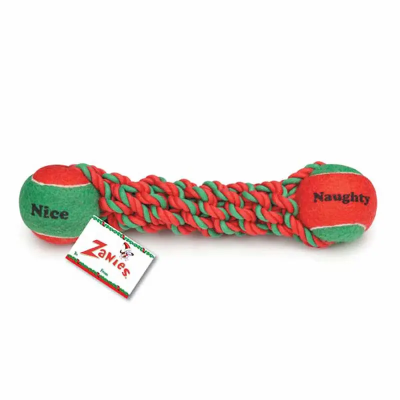 Zanies Naughty and Nice Tennis Tug Dog Toy!