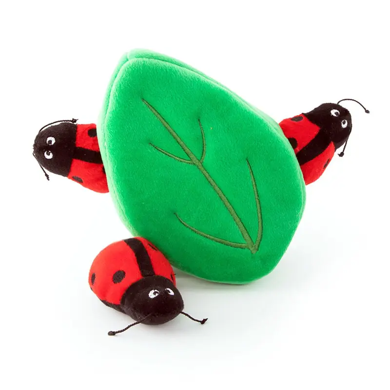 ZippyPaws Burrow Dog Toy - Ladybugs in Leaf