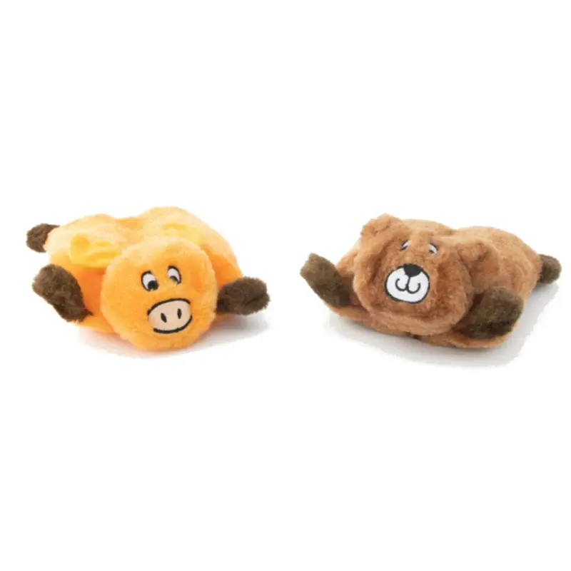 ZippyPaws Squeakie Pads Friends Combo Dog Toy - Bear & Moose