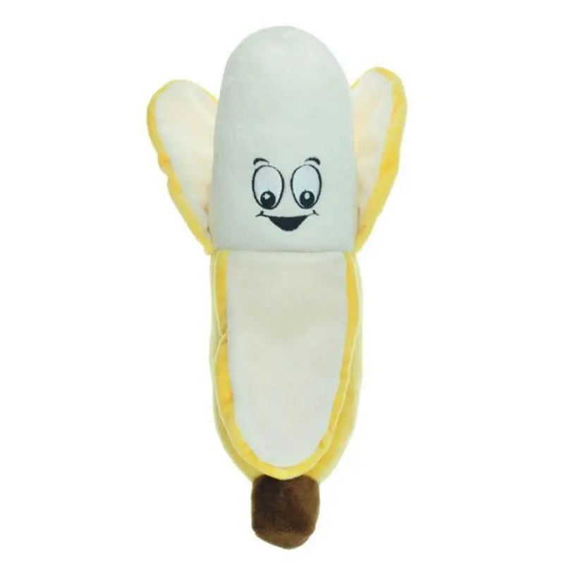 Chomper Food Junkeez Plush Dog Toy - Banana