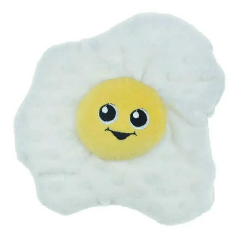 Chomper Food Junkeez Plush Dog Toy - Fried Egg