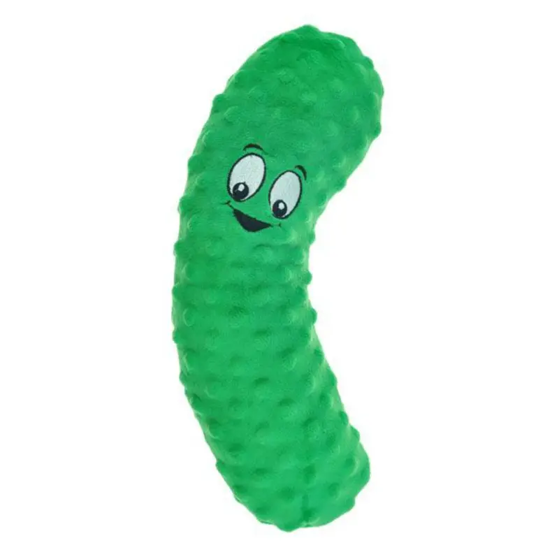 Chomper Food Junkeez Plush Dog Toy - Pickle