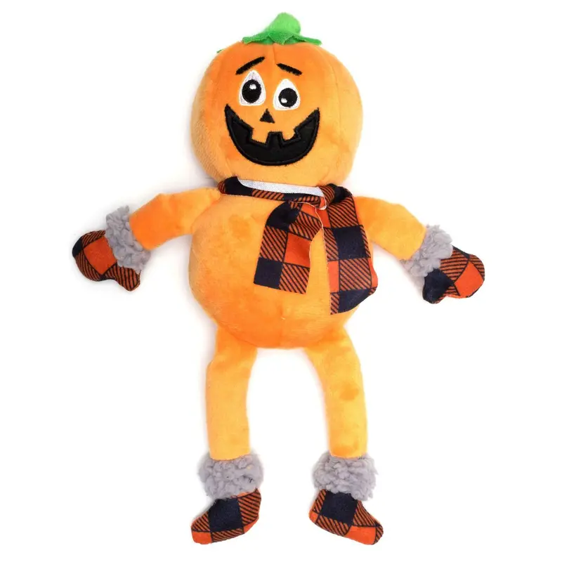 Worthy Dog Halloween Buffalo Dog Toy - Pumpkin
