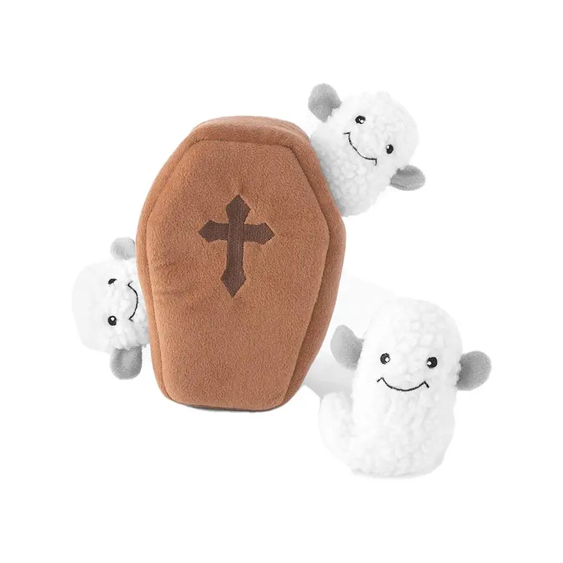 ZippyPaws Halloween Burrow Dog Toy - Coffin with Ghosts