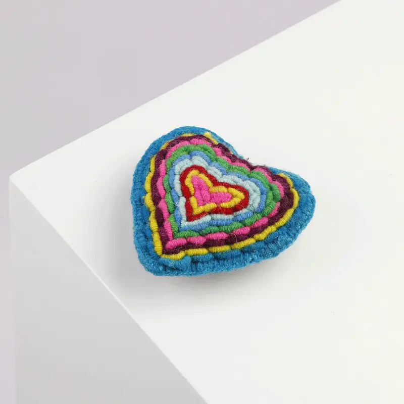 Alqo Wasi Crochet Heart Dog Toy - Multicolored