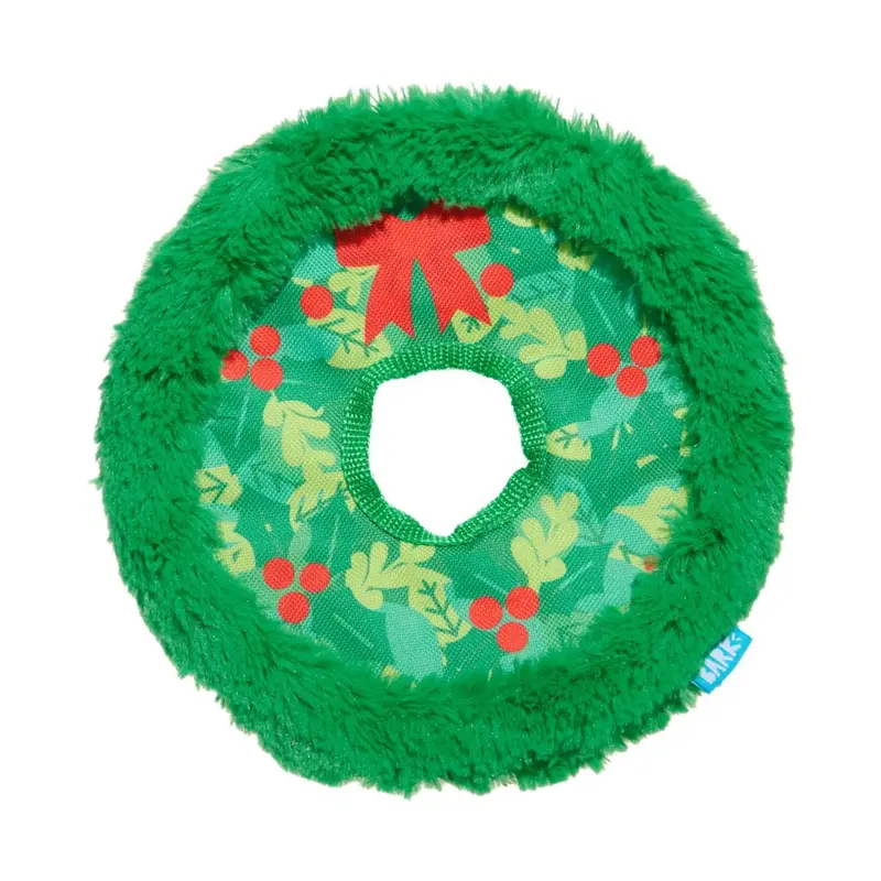 BARK Holiday Disc Dog Toy - Wreath Toss