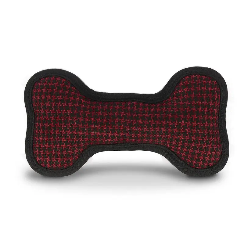 P.L.A.Y. ECO Bone Dog Toy - Houndstooth Red