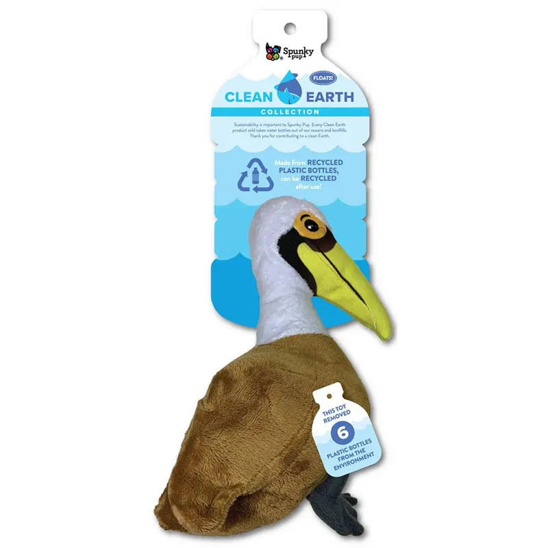 Spunky Pup Clean Earth Plush Dog Toy - Pelican