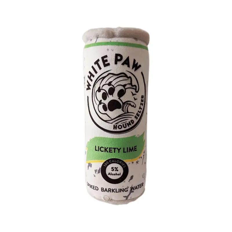 Haute Diggity Dog White Paw Hound Seltzer Plush Dog Toy - Lickety Lime
