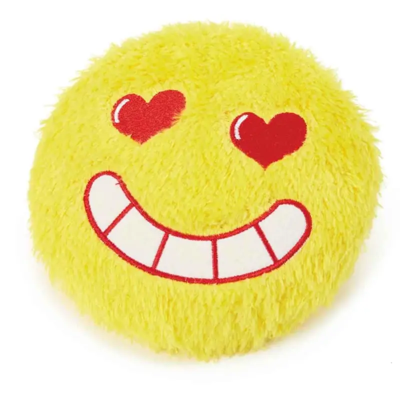 Digger's Cuddly Plush Emoji Discs Dog Toy - Yellow