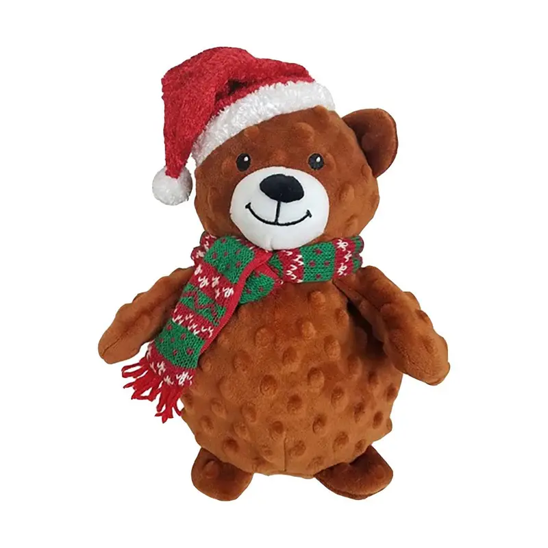 PetLou Christmas Dotty Bear Dog Toy