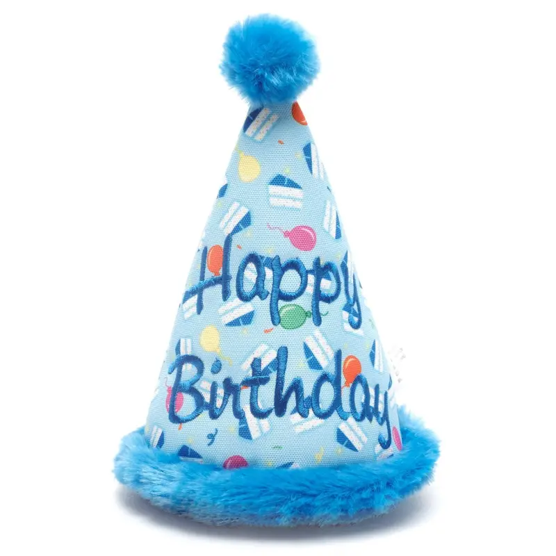 Worthy Dog Birthday Hat Dog Toy - Blue