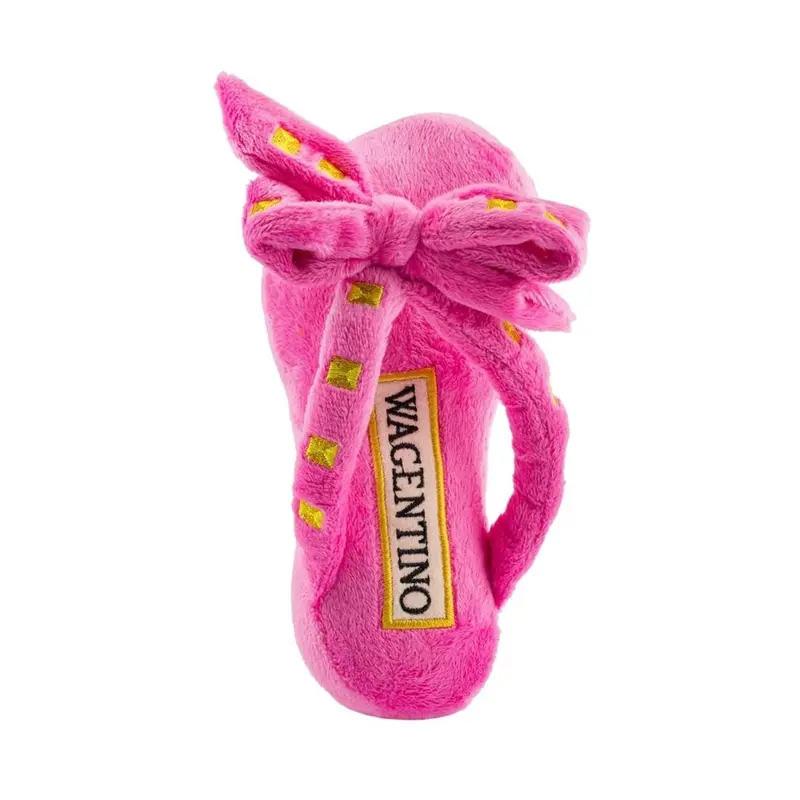 Haute Diggity Dog Wagentino Sandal Plush Dog Toy - Pink