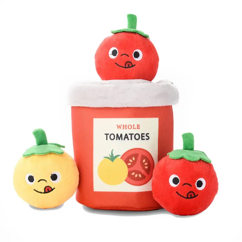 HugSmart Food Party Puzzle Hunter Dog Toy - Tomato Can