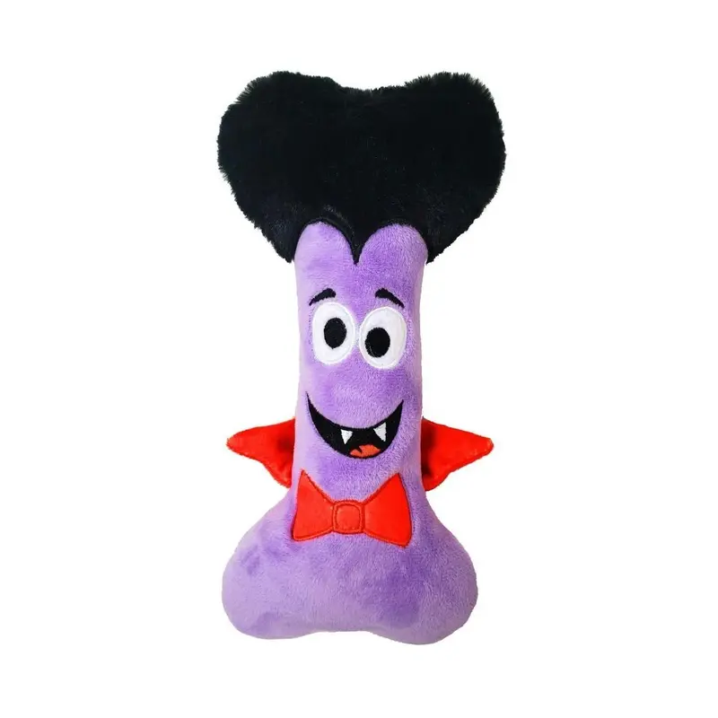 Huxley & Kent Halloween Power Plush Dog Toy - Dracula Bone