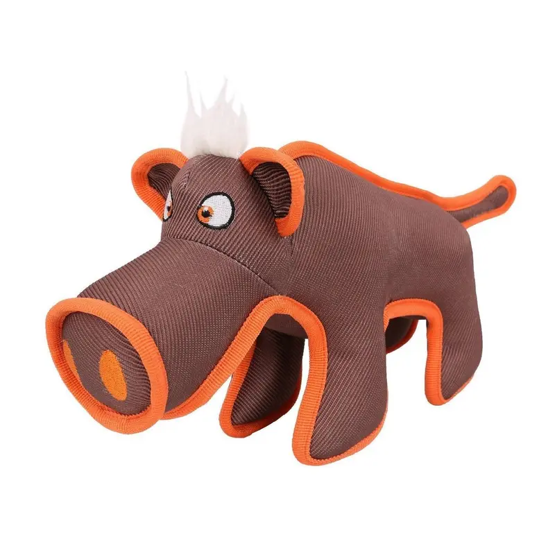 Pet Life Dura-Chew Animal Nylon Squeaker Dog Toy - Brown