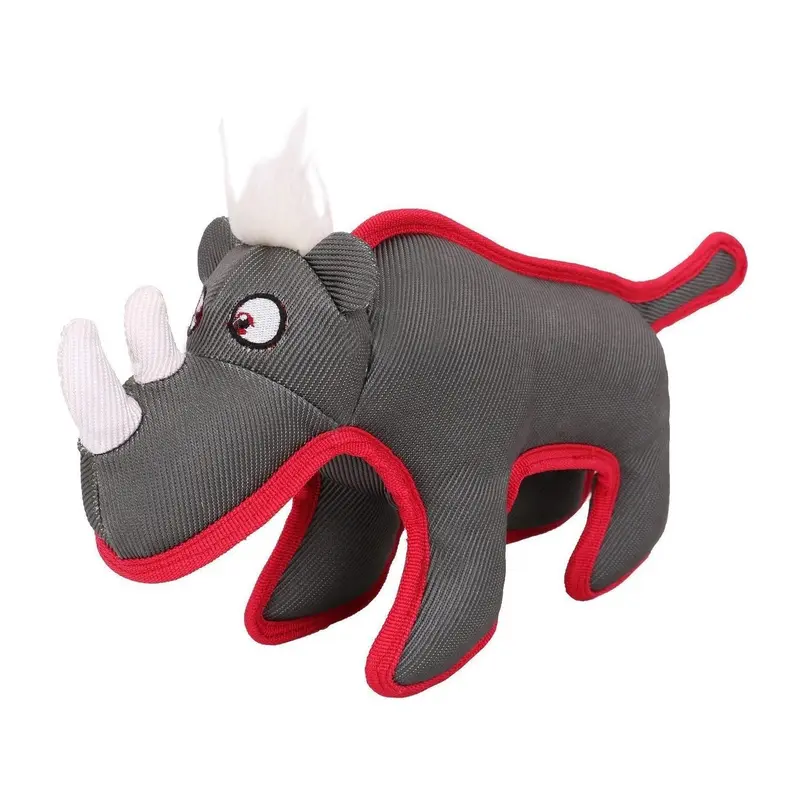 Pet Life Dura-Chew Animal Nylon Squeaker Dog Toy - Gray