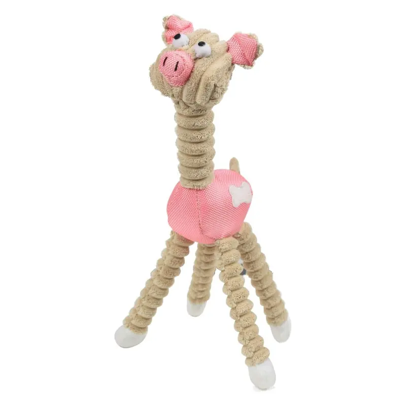 Pet Life Giraffe Pig All Natural Recyclable Dog Toy - Pink