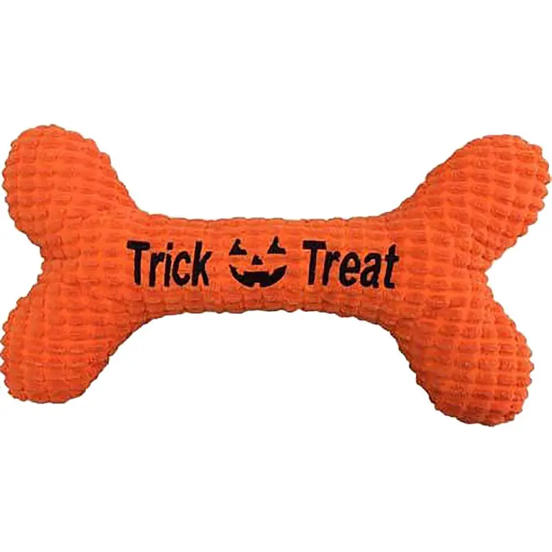 PetLou Trick or Treat Bone Dog Toy - Orange