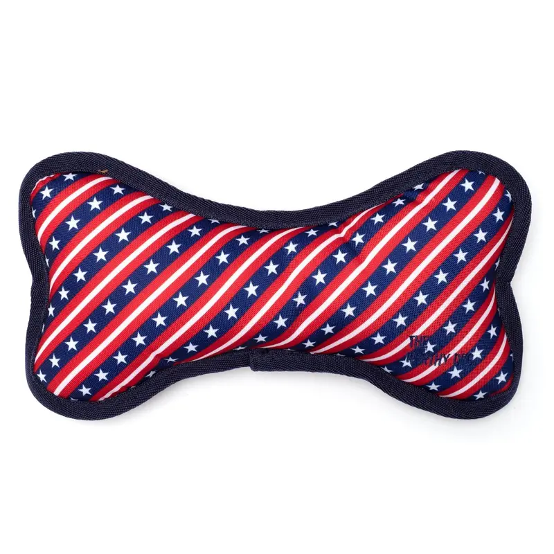 Worthy Dog Bias Stars & Stripes Bone Dog Toy