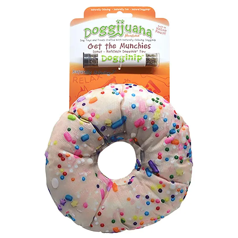 Doggijuana Get the Munchies Refillable Donut Dog Toy