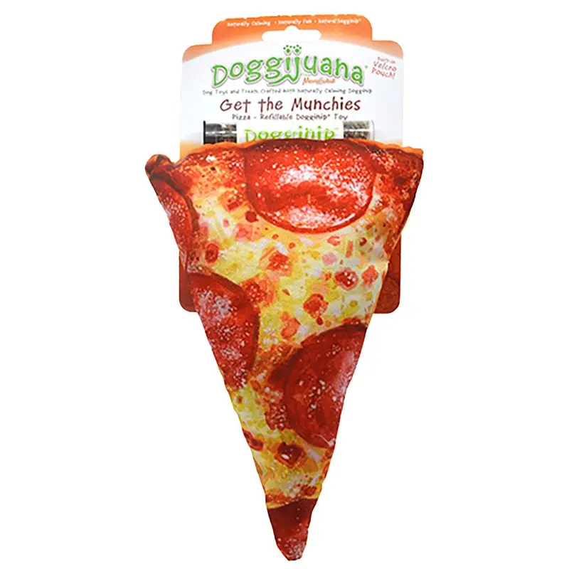 Doggijuana Get the Munchies Refillable Pizza Dog Toy