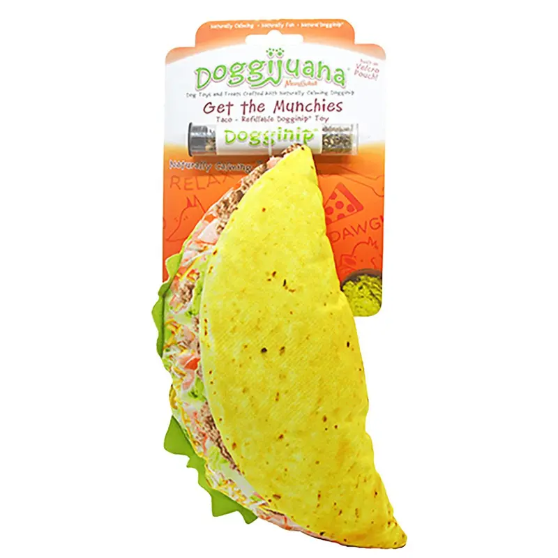 Doggijuana Get the Munchies Refillable Taco Dog Toy