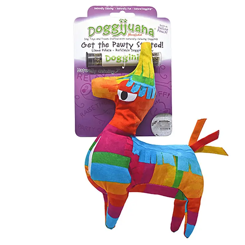 Doggijuana Get the Pawty Started Refillable Llama Piata Dog Toy