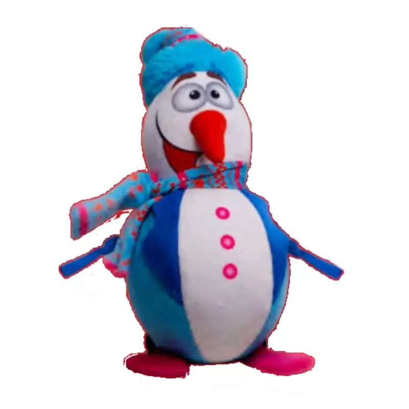 Happy Tails Holiday Durable Dog Toy - Blue Coat Snowman