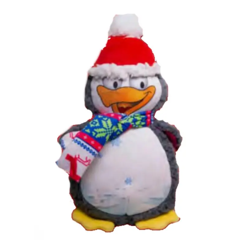 Happy Tails Holiday Durable Dog Toy - Red Hat Penguin