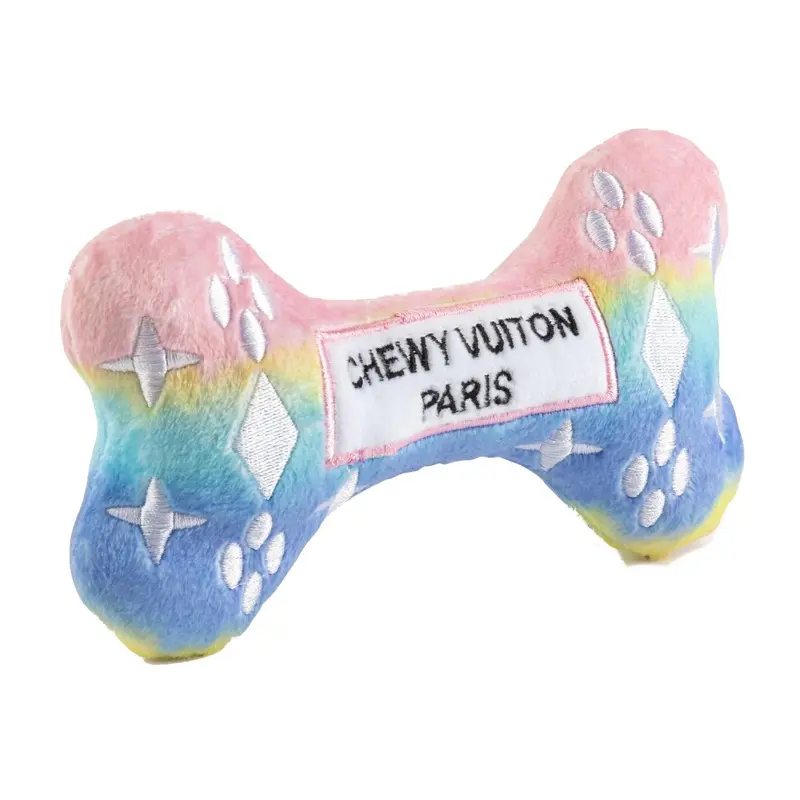 Haute Diggity Dog Chewy Vuiton Bone Dog Toy - Pink Ombre